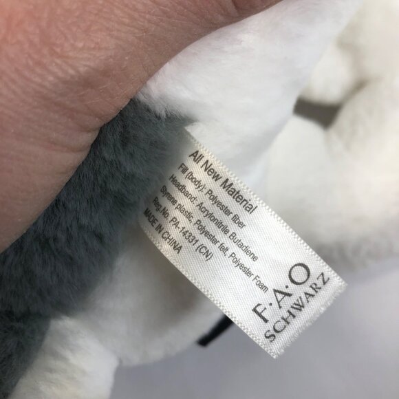 FAO Schwarz 12" Sparkles Plush Husky with Red Heart Boppers New with Tags - Picture 12 of 13